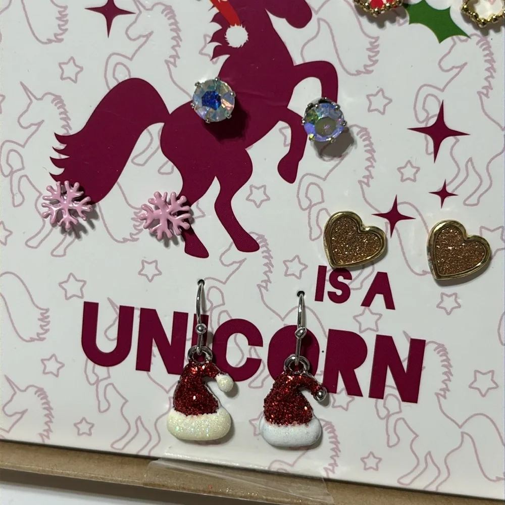 All I Want for Christmas is a Unicorn 10 Pair Earring Set